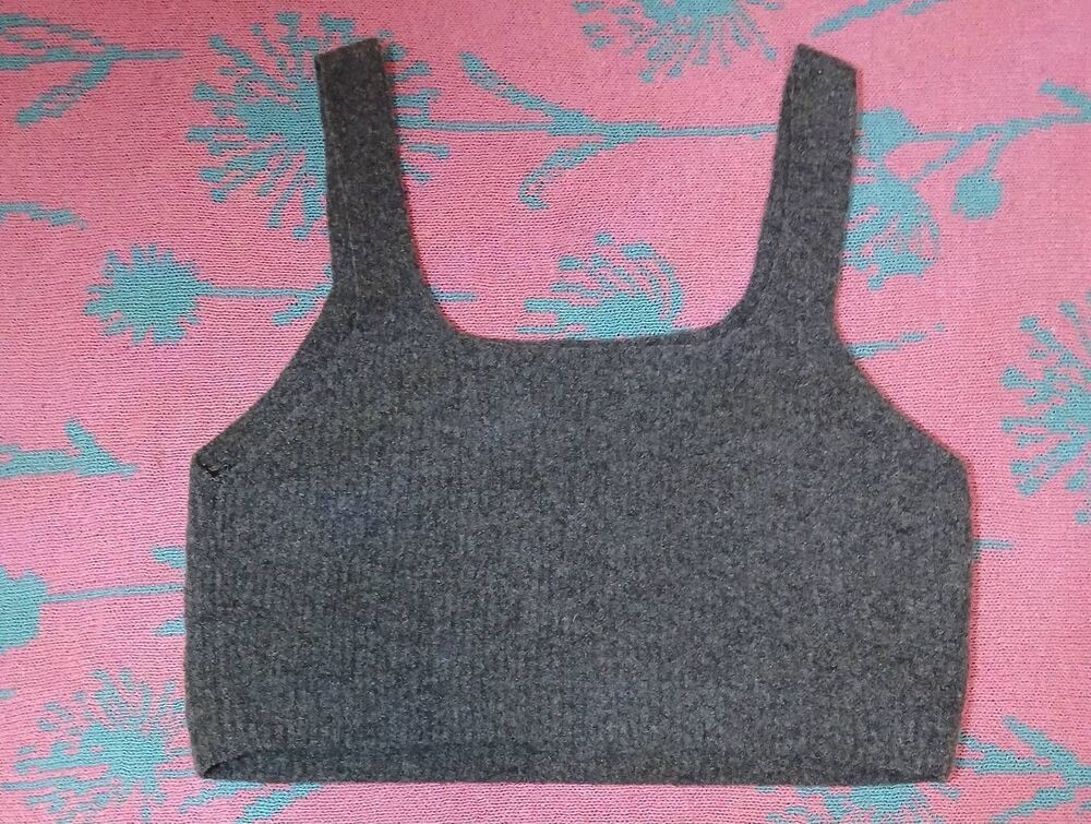 Everlane womens small tank sweater gray cropped wool yak hair